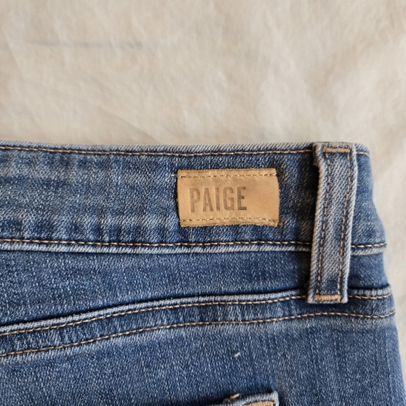 PAIGE Brigitte Jeans sz 32 Cropped Boyfriend Jean - Picture 8 of 8